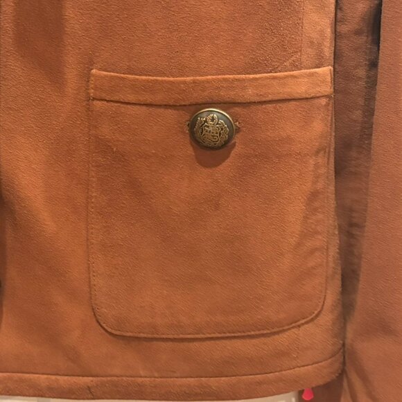 Elie Tahari Suede Military Jacket Amber Color Women's Size S NEW - Picture 8 of 12